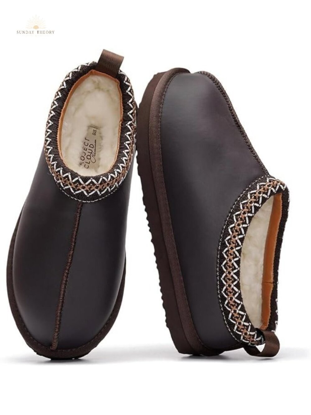 Genuine Leather Shearling Slippers for Women Non-Slip Cozy House Slippers
